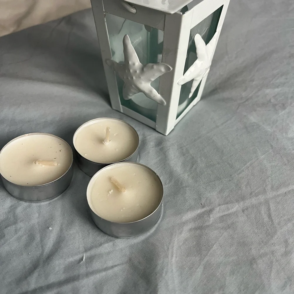 White Starfish Tealight Set